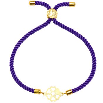 دستبند طلا 18 عیار زنانه کرابو طرح گل و قلب مدل Kr1602