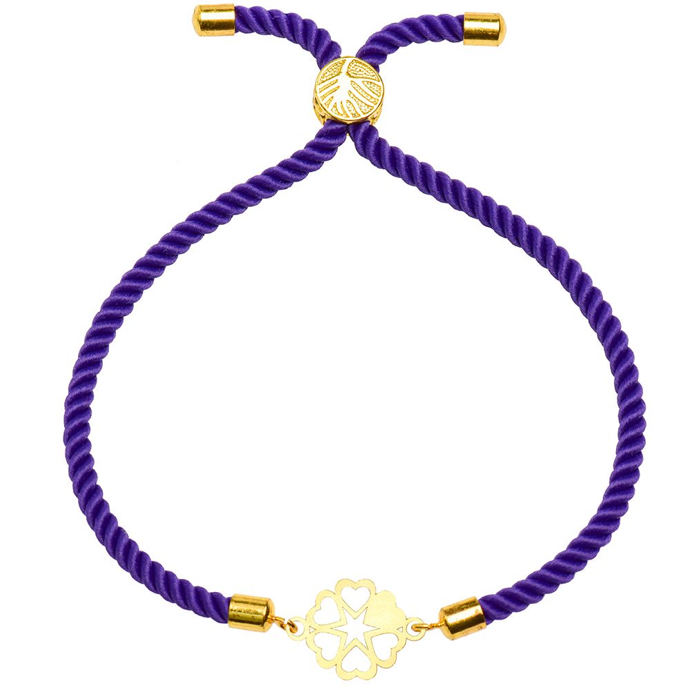 دستبند طلا 18 عیار زنانه کرابو طرح گل و قلب مدل Kr1602 -  - 1