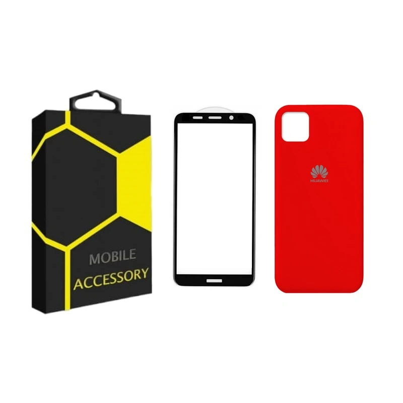 کاور مدل Silicone مناسب برای گوشی موبایل هوآوی Y5p به همراه محافظ صفحه نمایش