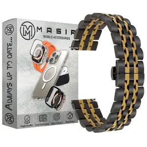 Masir 7bead dual BLK Butterfly Strap suitable for Amazfit BIPS / BIP LITE / BIP U / BIP U PRO / BEAP S
