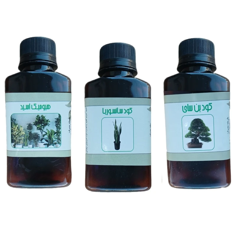 کود مایع هیومیک اسید و بن سای و سانسوریا مدل life drop حجم 110 میلی لیتر بسته 3 عددی