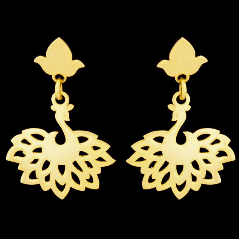 گوشواره طلا 18 عیار زنانه الن نار مدل طاووس کد EN167092