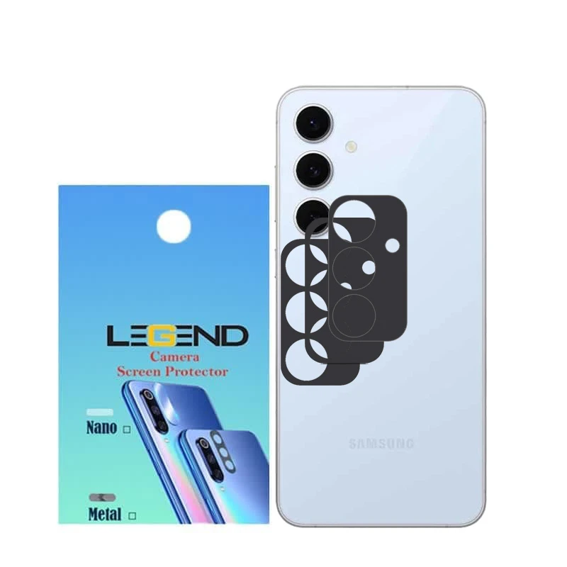 محافظ لنز دوربین لجند مدل قاب‌دار مناسب برای گوشی موبایل سامسونگ Galaxy S24 FE بسته 3 عددی