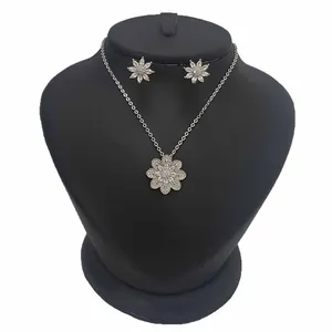 نیم ست نقره زنانه ترمه 1 طرح گل کد AR76