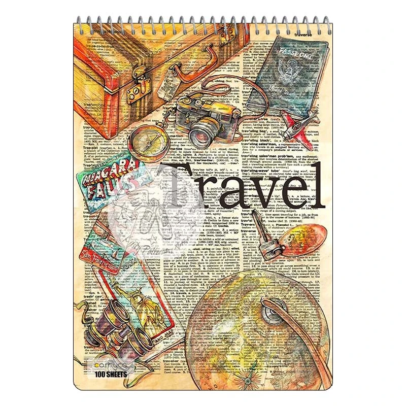 دفتر شطرنجی 100 برگ کارنیکا طرح روزنامه وینتج Vintage Newspaper کد 61450