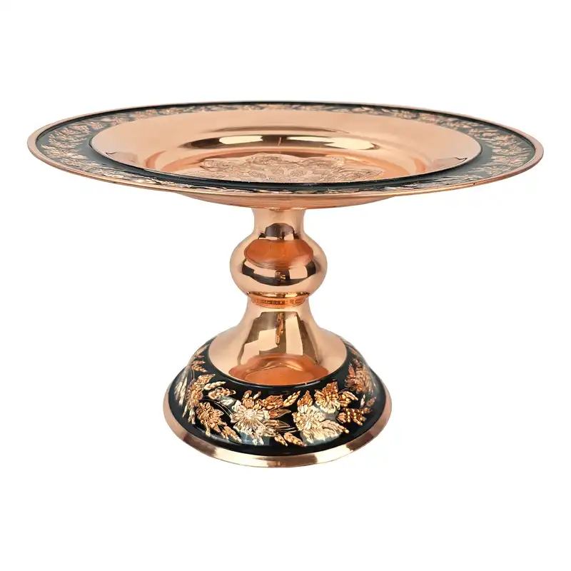 شیرینی خوری مسی مدل الماس تراش کد g020