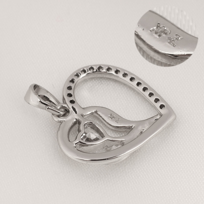 آویز گردنبند زنانه ژوپینگ مدل قلب و گل نگيني کد TP-329