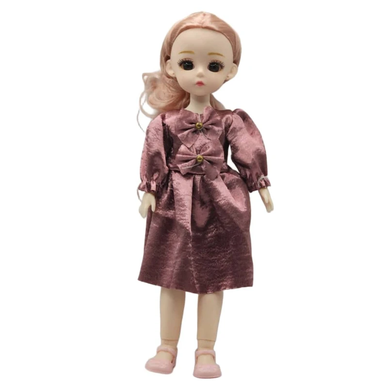 عروسک ناب سل مدل دختر چشم تیله ای کد 0006 ارتفاع 30 سانتی متر