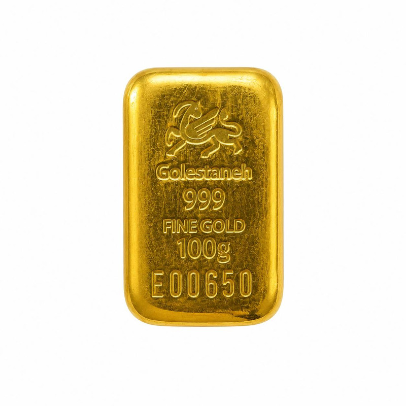شمش طلای فیزیکی 24 عیار سین سان مدل گلستانه SN100