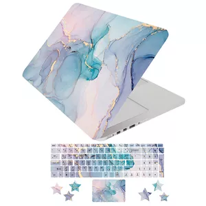 استیکر لپ تاپ راتیانا مدل be_uty marble23  مناسب برای لپ تاپ 15 تا 17 اینچ به همراه برچسب حروف فارسی کیبورد