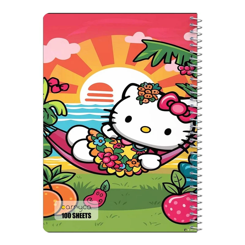 دفتر مشق 100 برگ سیمی کارنیکا طرح هلو کیتی hello kitty کد 59991