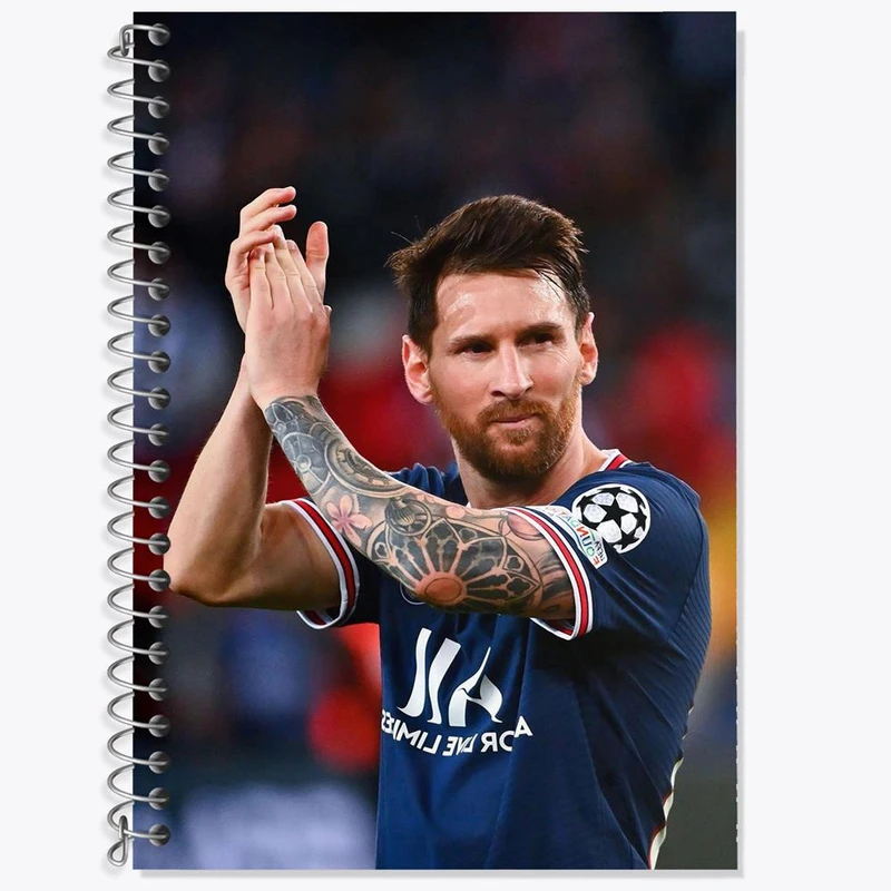 دفتر زبان 50 برگ خندالو مدل دو خط طرح لیونل مسی کد 13965