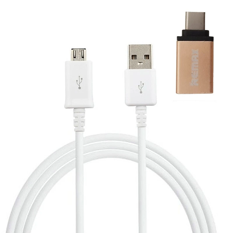 کابل تبدیل USB به microUSB کد 454NOG طول 1.2 متر به همراه مبدل otg