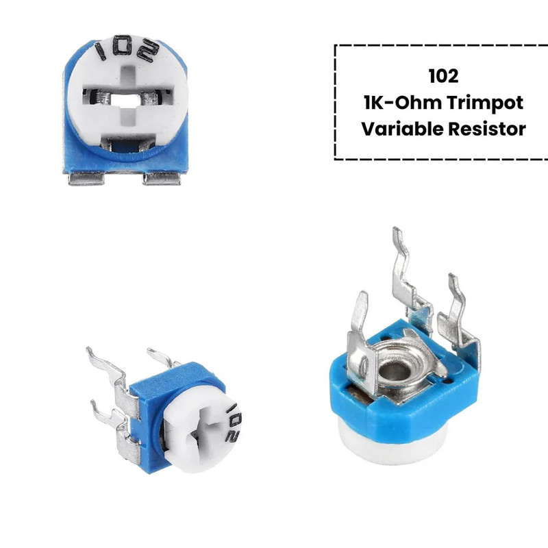 پتانسیومتر 1 کیلو اهم مدل 1K-102 بسته 10 عددی