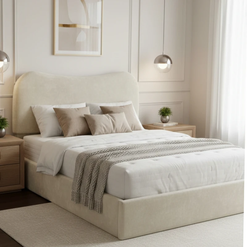 تخت خواب چوبی دونفره مدل تدی 8082 سایز 200×180 سانتی متر