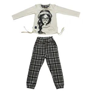 ست بلوز و شلوار دخترانه مدل دختر عینکی 