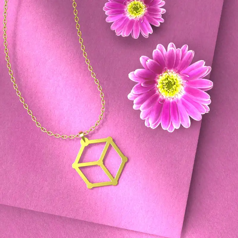 گردنبند طلا 18 عیار زنانه مدوپد مدل هندسی کد D3-1-1092