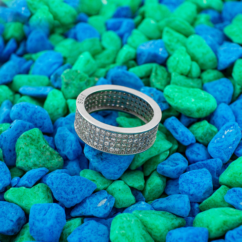 انگشتر نقره زنانه مدل دور نگین AMT-R148