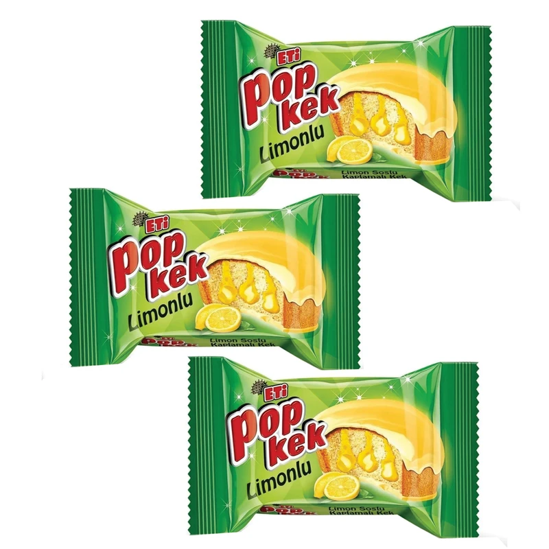 کیک مغزدار پوپکیک لیمویی اتی - 60 گرم بسته 3 عددی