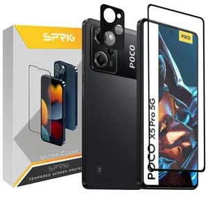 محافظ لنز دوربین اسپریگ مدل 3D-FU مناسب برای گوشی موبایل شیائومی Poco X5 Pro 5G / Redmi Note 12 Pro 5G به همراه محافظ صفحه نمایش