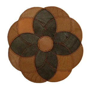 رومیزی مدل چرم طرح گل هندسی کد 0067