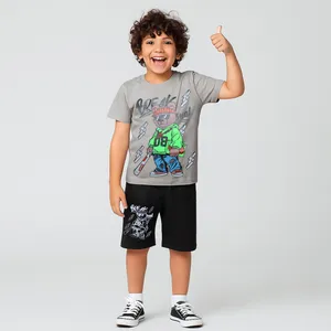 ست تی شرت و شلوارک پسرانه چیندکا مدل TEDDY کد 103