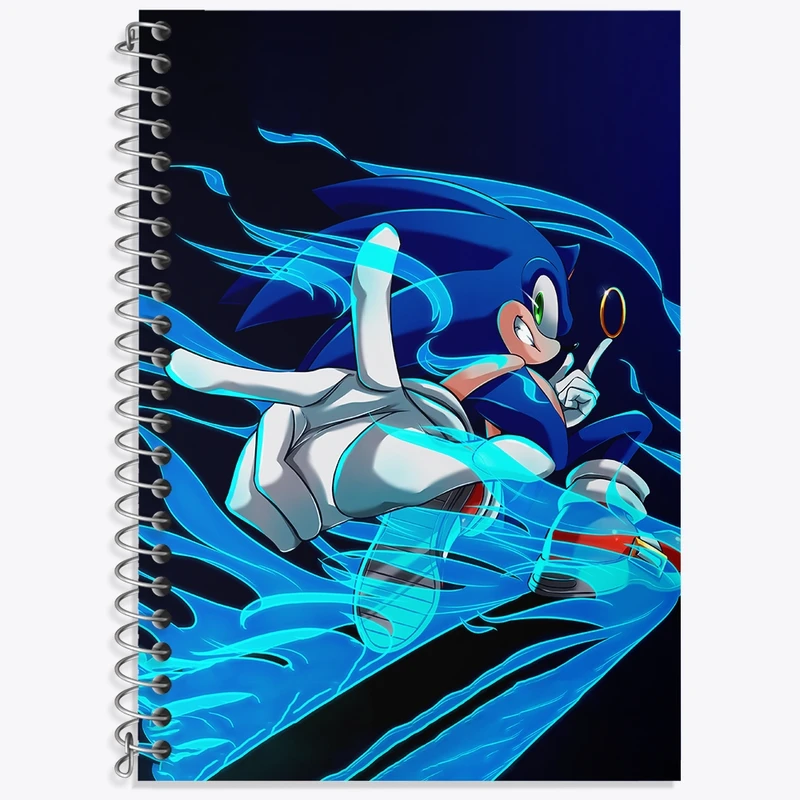 دفتر زبان 50 برگ خندالو مدل سه خط طرح سونیک (Sonic) کد 37019