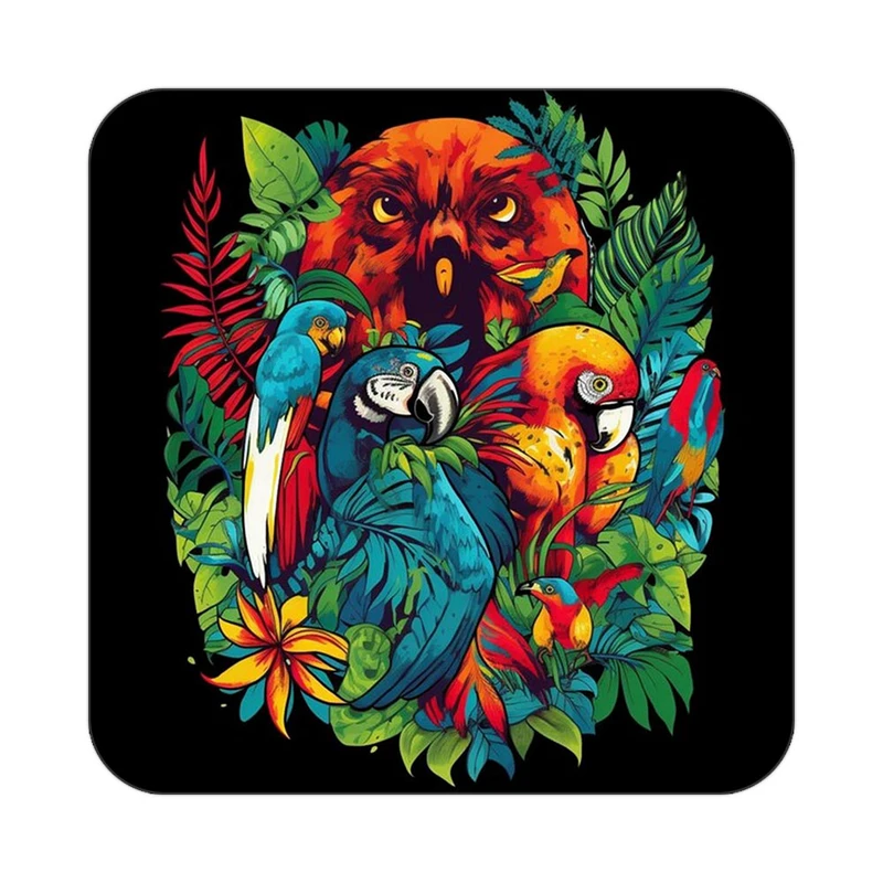 زیر لیوانی کاکتی طرح حیوانات رنگی مدل mp26804