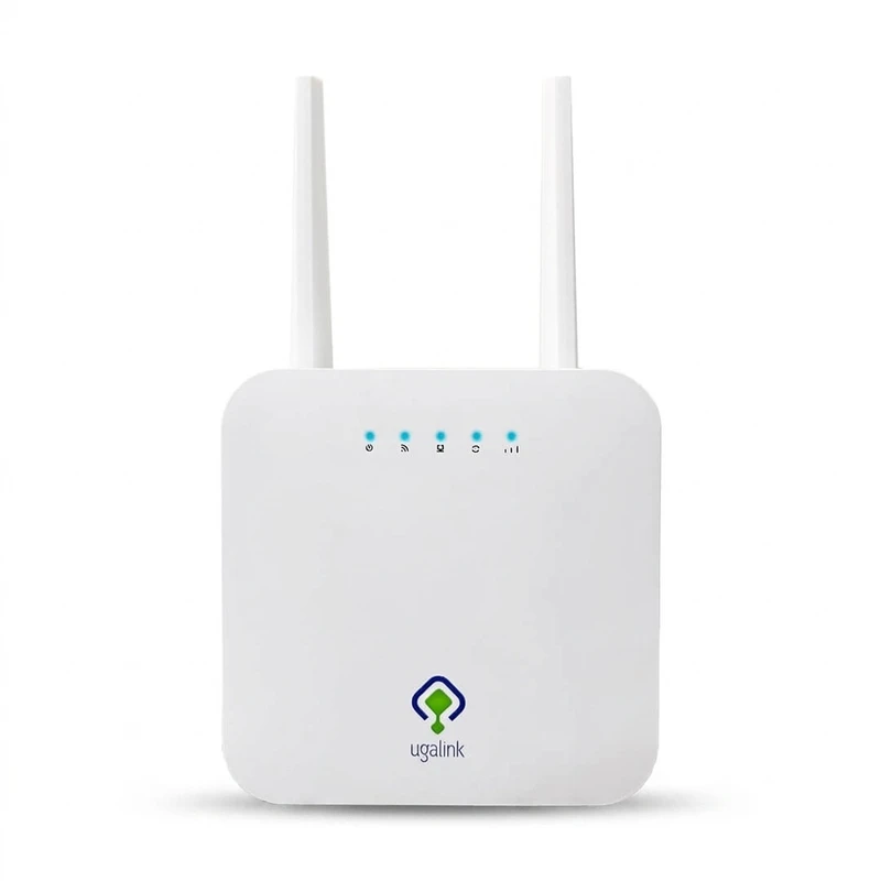 مودم روتر 4g یوگالینک مدل 4221-ug با پشتیبانی از شبکه 4g lte cat4، سرعت 150 مگابیت بر ثانیه، دو آنتن خارجی 5dbi، پورت lan 10-100 و اتصال همزمان 32 کاربر