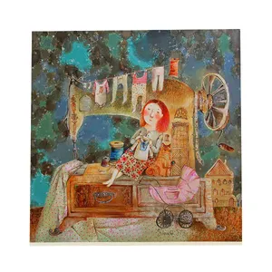 کاشی طرح مادر و چرخ خیاطی کد f108
