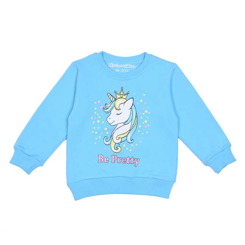 سویشرت دخترانه یونیکورن کد 300 رنگ آبی