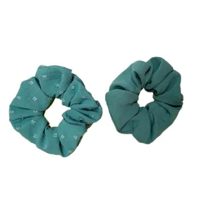 کش مو زنانه مدل اسکرانچی خالخالی کد 01 مجموعه 2 عددی