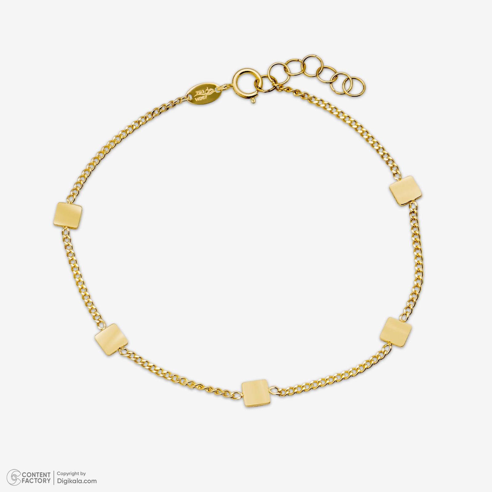 دستبند زنجیری طلا 18 عیار زنانه روبی آرت گالری مدل 330280 -  - 6
