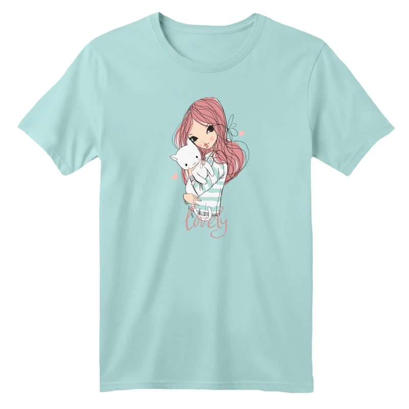 تی شرت آستین کوتاه بچگانه مدل دخترک کد 3