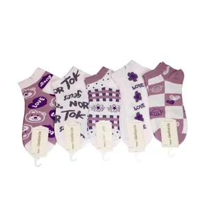 جوراب دخترانه مدل فانتزی کد 01059 بسته 5 عددی