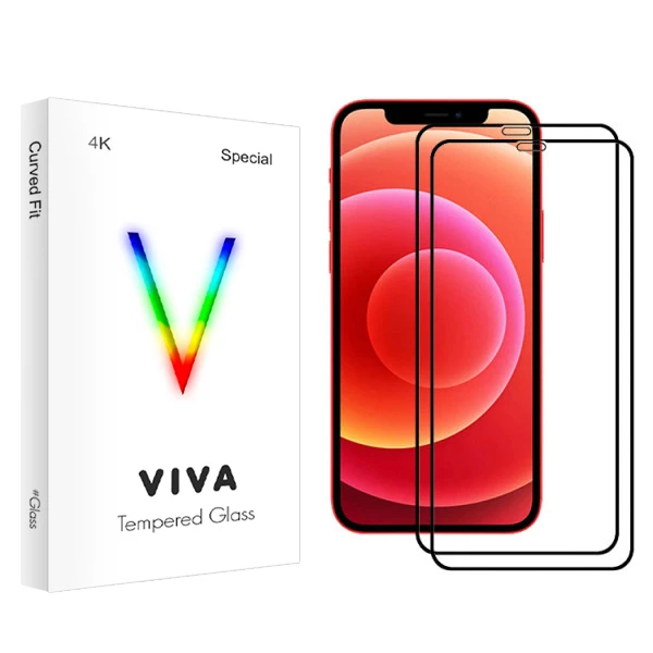 محافظ صفحه نمایش سرامیکی ویوا مدل 4K مناسب برای گوشی موبایل اپل Iphone 12 بسته دو عددی