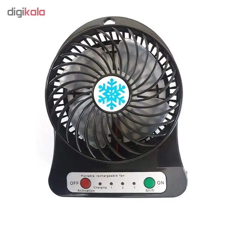 پنکه رومیزی شارژی کد 18650BLAC به همراه باتری