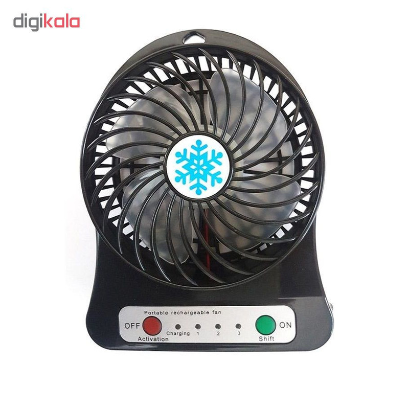پنکه رومیزی شارژی کد 18650BLAC به همراه باتری