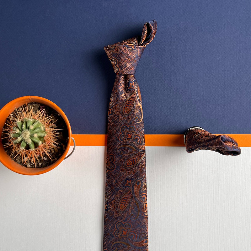 ست کراوات و دستمال جیب نسن مدل sn101003