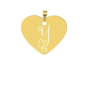آویز گردنبند هایکا طرح قلب و حرف لاتین Y مدل ha204
