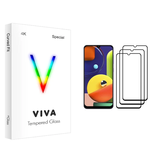 محافظ صفحه نمایش ویوا مدل 4K مناسب برای گوشی موبایل سامسونگ Galaxy A50s بسته سه عددی