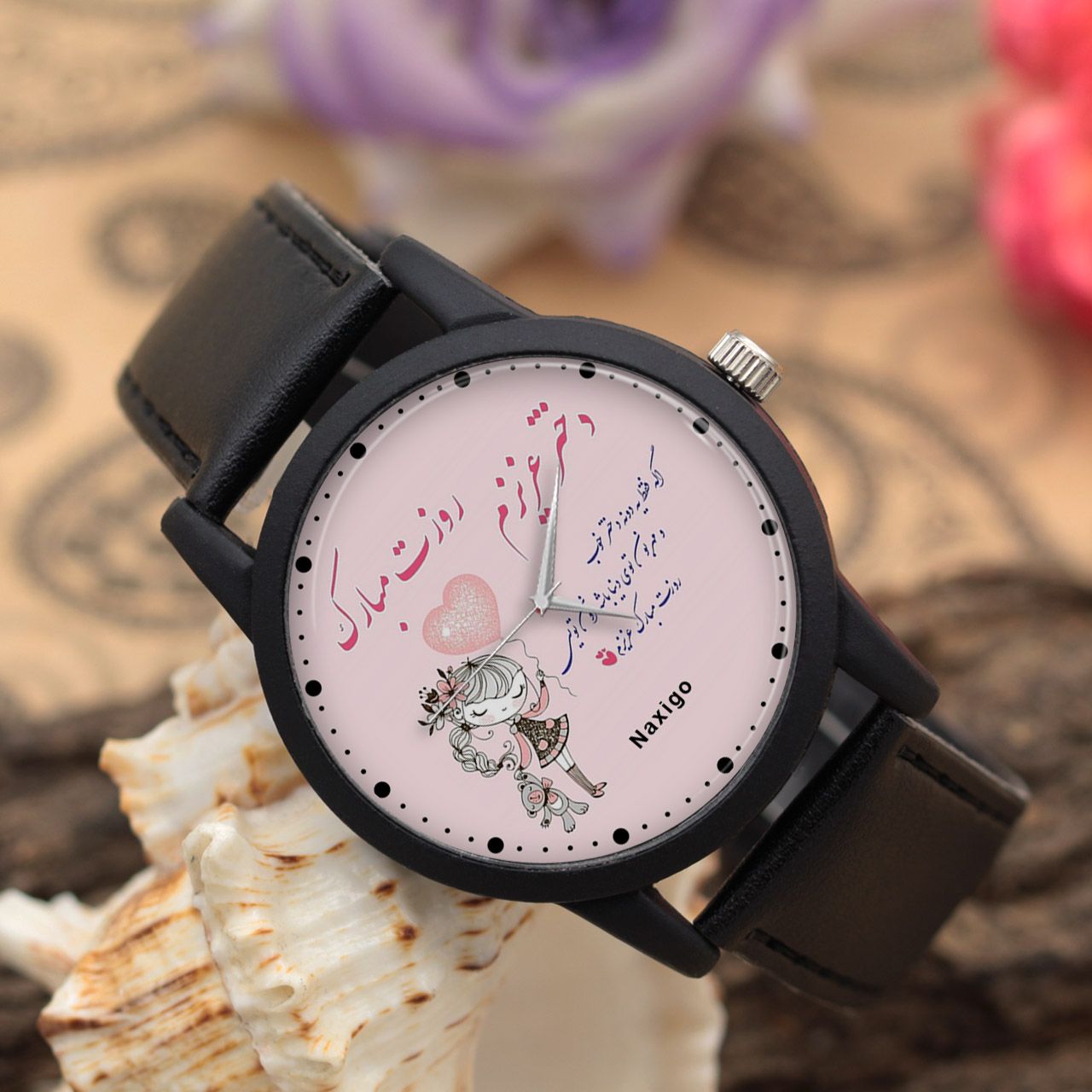 ساعت مچی عقربه ای ناکسیگو مدل روز دختر کد LF12594 -  - 2