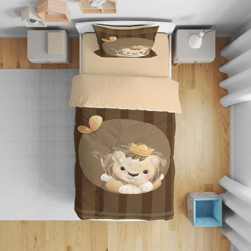 سرویس روتختی نوپه هوم مدل شیر و پروانهT5957 تک نفره 5 تکه