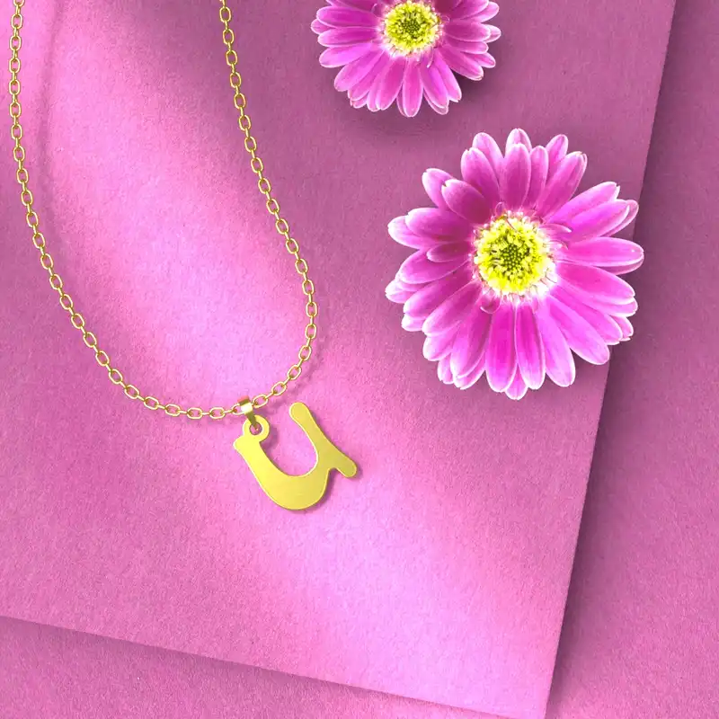 گردنبند طلا 18 عیار زنانه مدوپد مدل حرف U کد H3-1-1508