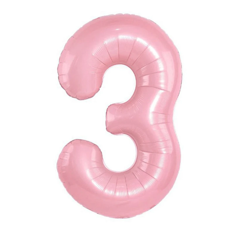 بادکنک فویلی لاکی بالونز طرح عدد 3 مدل کمرنگ مات کد 1261