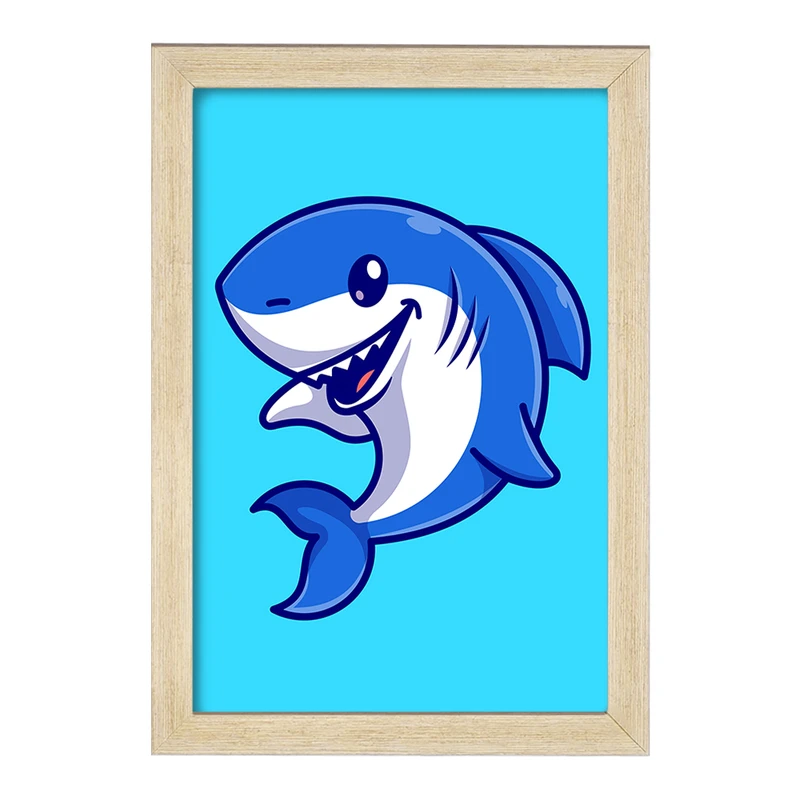 تابلو خندالو مدل حیوانات بامزه کوسه کد 29667