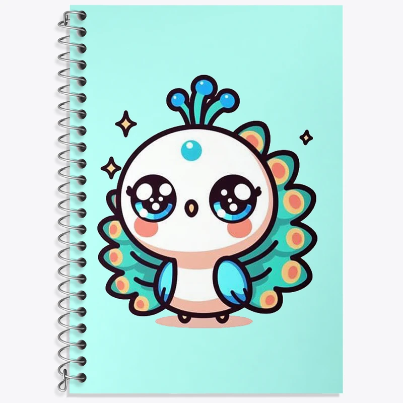 دفتر لغت 50 برگ خندالو طرح طاووس کیوت کد N2590