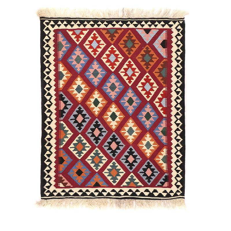 گلیم دستبافت یک  متری طرح قشقایی کد 140618