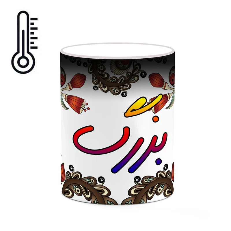ماگ حرارتی کاکتی مدل اسم بزرگ طرح سنتی گل و بته کد mgh44162