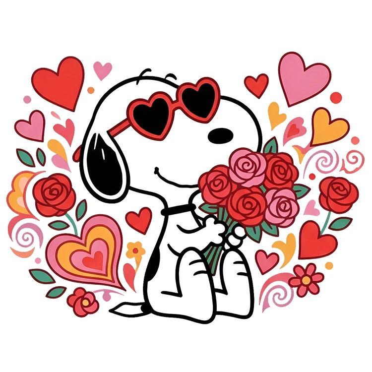 استیکر پارچه و لباس پاد آفرین مدل عشق اسنوپی کد DKST789